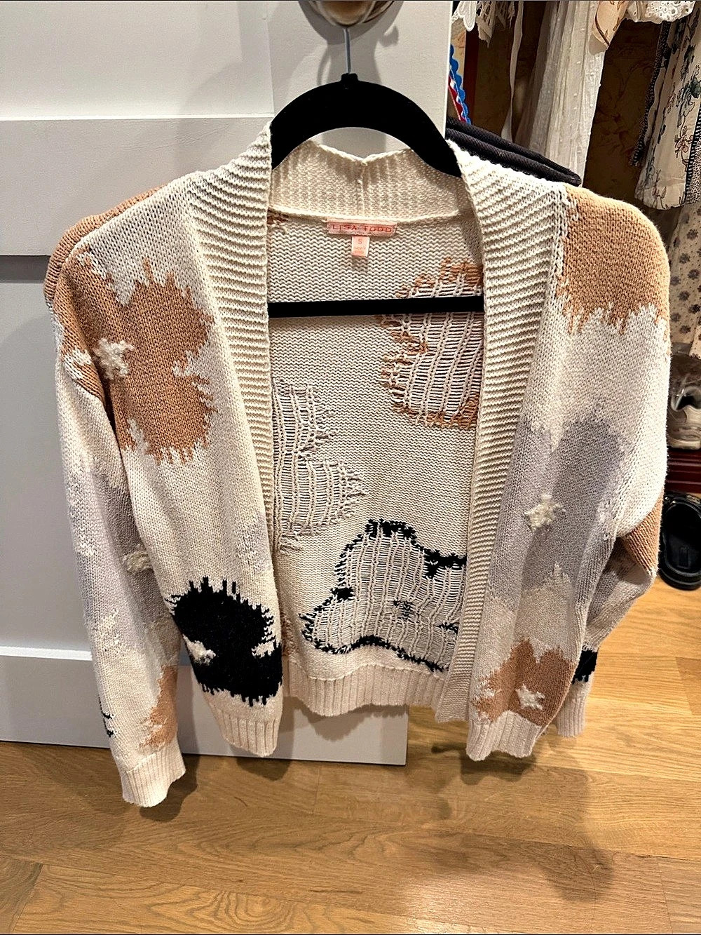 Lisa Todd Flower Power Cardigan Floral Knit Size small
